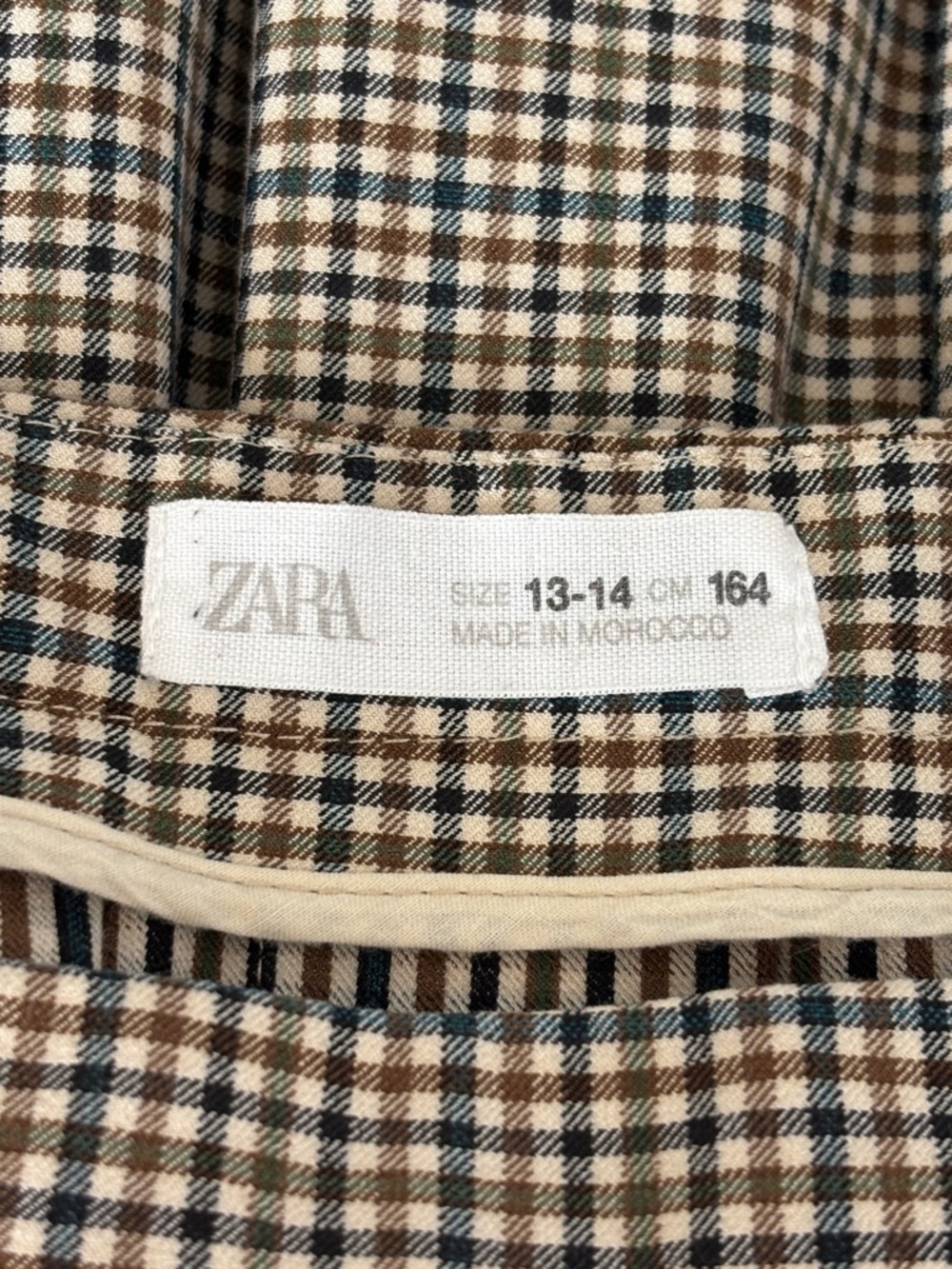 Zara Pleated Skirt Plaid Side-Zip Size 13-14 - Picture 7 of 9